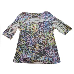 Dots Animal Print Burnout Top